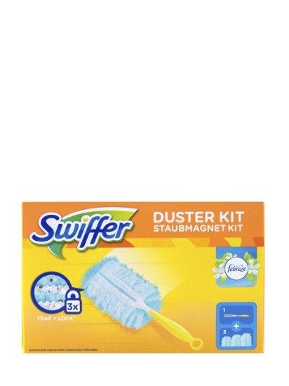 Poza cu Swiffer Duster Dust Magnet Kit Febreze Scent, 1 maner si 3 pamatufuri