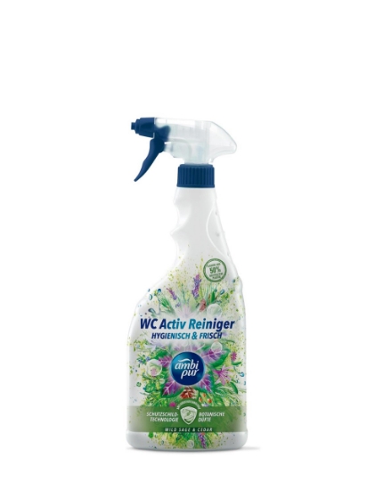 Poza cu Ambi Pur Activ Cleaner, spray pentru curatarea suprafetelor din baie, cu miros de salvie si cedru, 750 ml