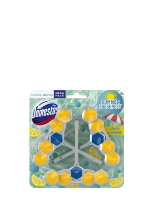 Poza cu Domestos Lemon Sunshine, odorizant pentru toaleta, 3 x 55 g