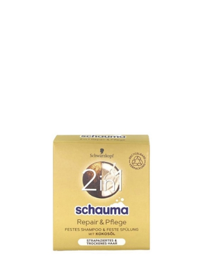 Poza cu Schauma Repair & Care, sampon solid 2-in-1 cu ulei de cocos, 60 g