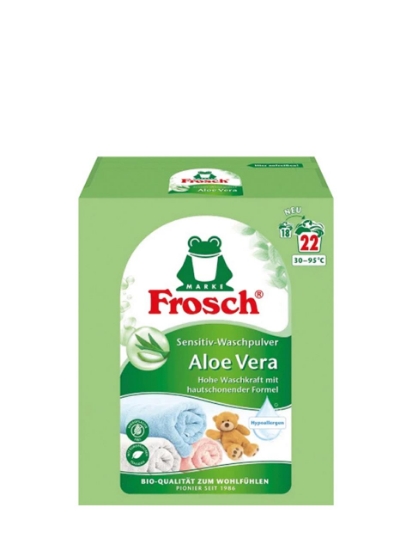 Poza cu Frosch Aloe Vera, detergent pudra universal pentru rufe, 22 spalari, 1.45 kg
