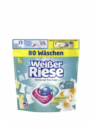 Poza cu Weißer Riese Lotus Trio, detergent capsule universal pentru rufe, 80 spalari, 960 g