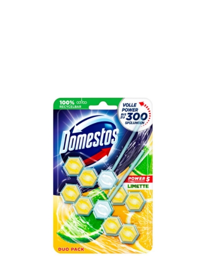 Poza cu Domestos Power 5 Lime odorizant pentru toaleta, 2 x 55 g