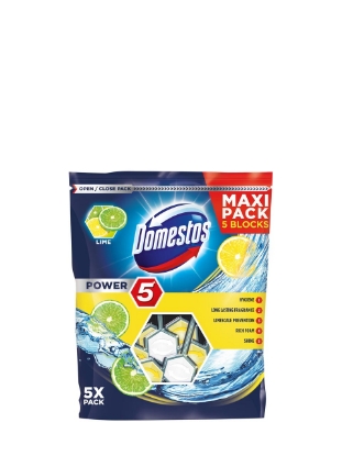 Poza cu Domestos Power 5 Lime, odorizant pentru toaleta, 5 x 55 g