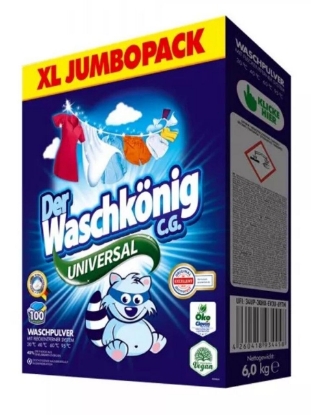 Poza cu Der Waschkönig Universal, detergent pudra universal pentru rufe, 100 spalari, 6 kg