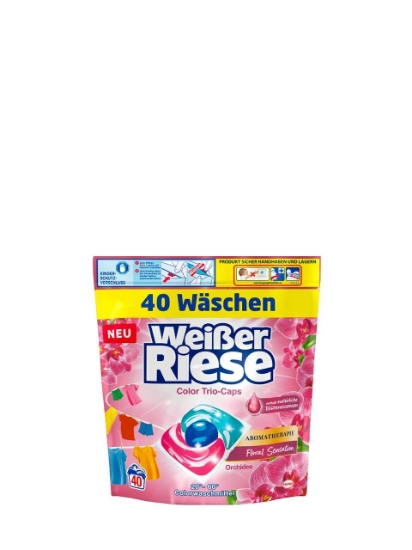 Poza cu Weißer Riese Orchid Trio Caps, detergent capsule pentru rufe colorate, 40 spalari, 480 g