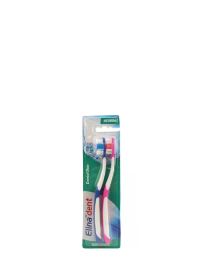 Poza cu Elina Dental Duo, set periute de dinti medium, 2 buc