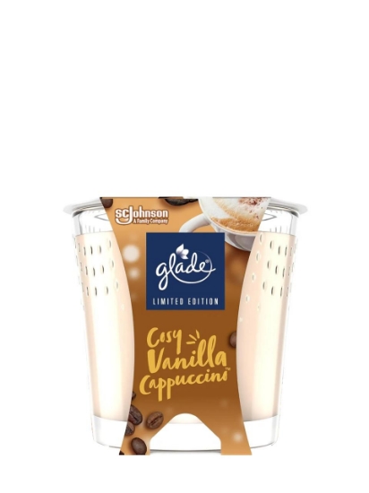 Poza cu Glade Cosy Vanilla & Cappuccino, lumanare parfumata, 129 g