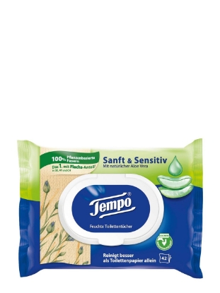 Poza cu Tempo Sensitiv, servetele umede, 42 buc