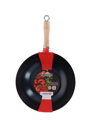 Poza cu Alpina Tigaie Wok cu maner de lemn, 30 cm