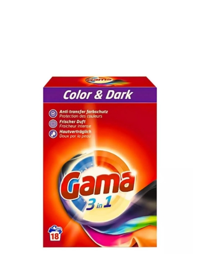 Poza cu Gama 3in1 Color&Dark, detergent pudra pendru rufe colorate, 18 spalari, 1,08 kg