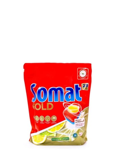 Poza cu Somat Gold Caps Citrus, capsule masina de spalat vase, 29 buc