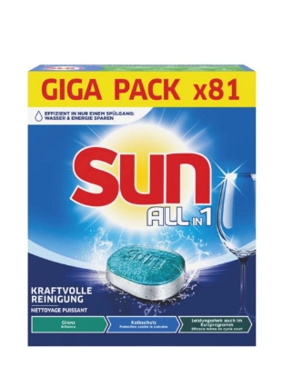 Poza cu Sun All-In-1 Citrus, tablete pentru masina de spalat vase, 81 buc