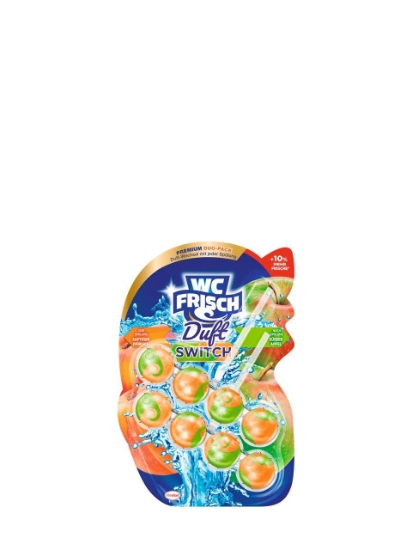 Poza cu Wc Frisch Juicy Peach & Sweet Apple, odorizant pentru toaleta, 2 x 50 g