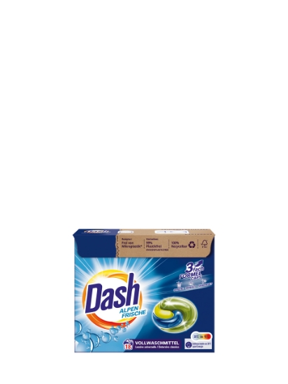 Poza cu Dash Alpin Fresh, detergent capsule pentru rufe albe, 18 spalari
