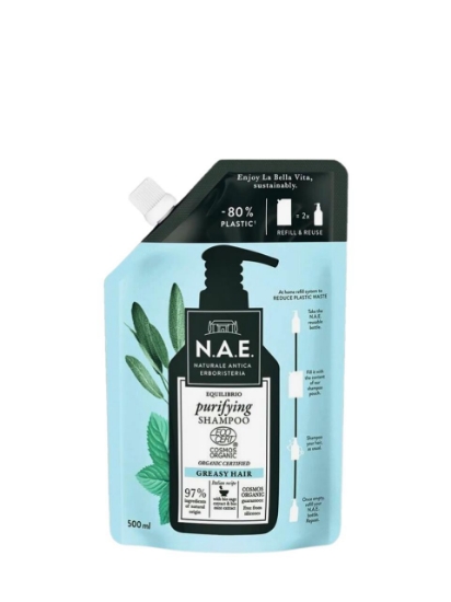 Poza cu N.A.E rezerva sampon cu extract de salvie si menta organica, 500 ml