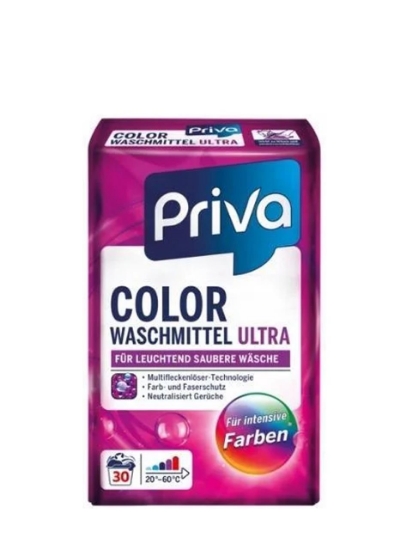 Poza cu Priva Color, detergent pudra pentru rufe colorate, 30 spalari, 2.025 kg