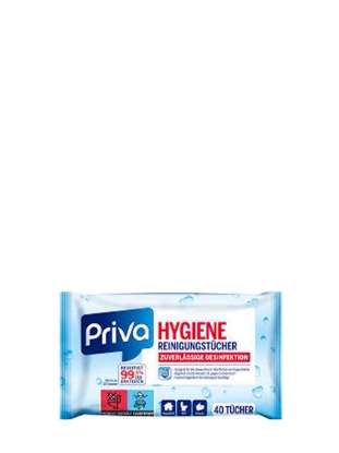 Poza cu Priva Hygiene, servetele umede dezinfectante, 40 buc