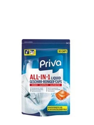 Poza cu Priva All-in-1, capsule pentru masina de spalat vase, 30 buc
