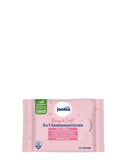Poza cu Joolea Young & Soft, servetele demachiante cu vitamina E, 25 buc