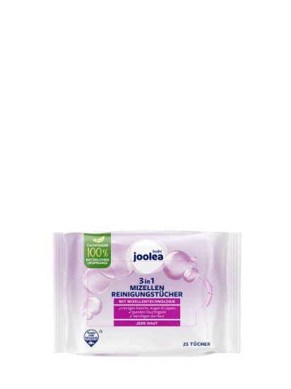 Poza cu Joolea 3-in-1, servetele demachiante cu apa micelara, 25 buc
