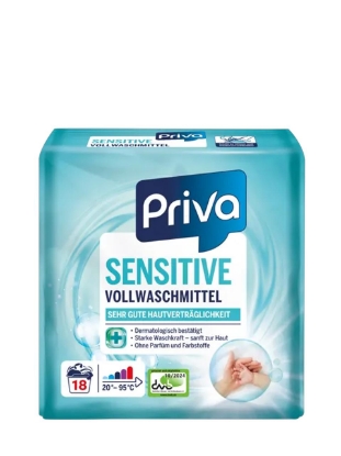 Poza cu Priva Sensitive Vollwaschmittel, detergent pudra universal pentru rufe, 18 spalari, 1.215 kg