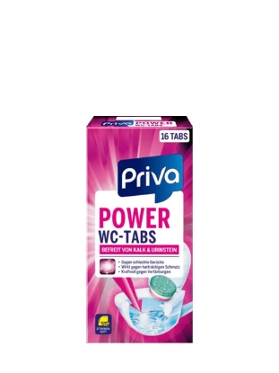 Poza cu Priva Power WC Tabs, tablete pentru curatarea vasului de toaleta, 16 x 25 g