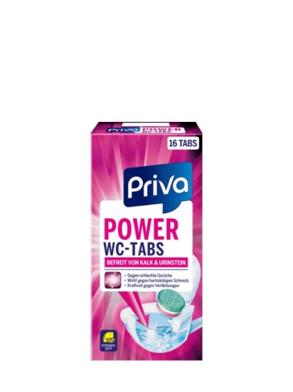 Poza cu Priva Power WC Tabs, tablete pentru curatarea vasului de toaleta, 16 x 25 g