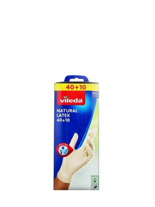 Poza cu Vileda, manusi din latex, M/L, 50 buc