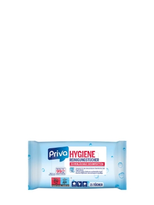 Poza cu Priva Hygiene Reinigungstücher, servetele umede dezinfectancte, 15 buc