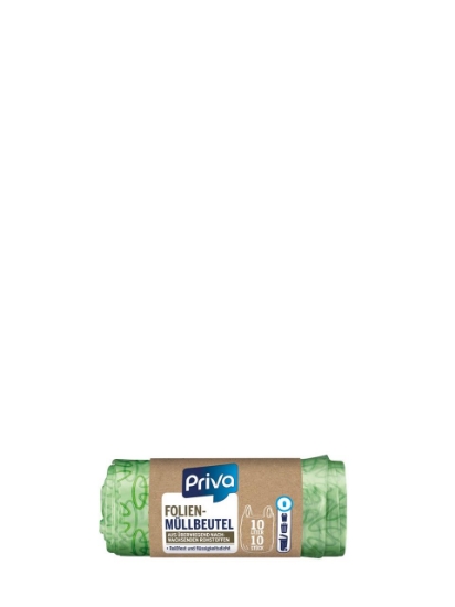 Poza cu Priva Folien-Müllbeutel, saci menajeri, 10 L, 10 buc