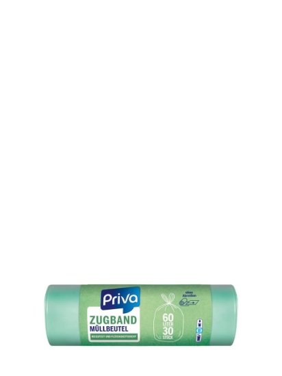 Poza cu Priva Zugband Müllbeutel, saci menajeri, 25 L, 25 buc