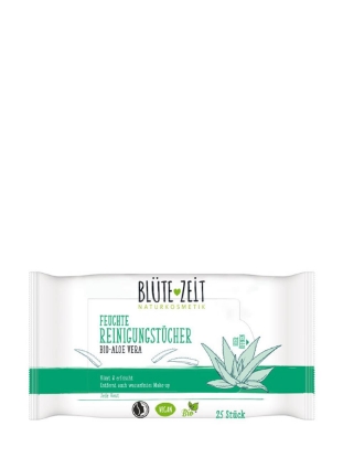 Poza cu Blütezeit Bio Aloe Vera, servetele umede demachiante cu aloe vera, 25 buc