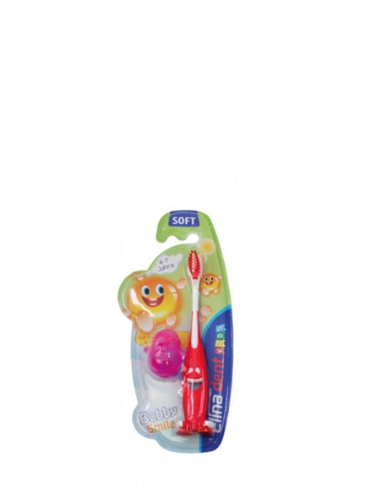 Poza cu Elina Dent Kids Bobby Smile, periuta de dinti cu suport, 1 buc