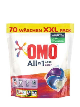 Poza cu OMO All in 1 Caps Color, detergent capsule pentru rufe colorate, 70 spalari, 1.89 kg