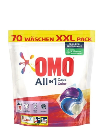 Poza cu OMO All in 1 Caps Color, detergent capsule pentru rufe colorate, 70 spalari, 1.89 kg