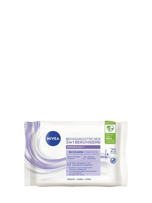 Poza cu Nivea 3in1 Soothing Cleansing Wipes, servetele demachiante, 25 buc