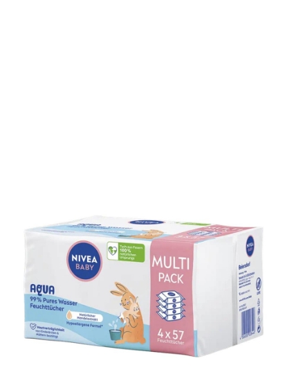 Poza cu Nivea Baby Aqua Wipes Multipack, servetele umede, 4 x 57 buc