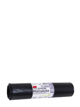 Poza cu Quickpack Schwergut Müllsäcke, saci menajeri negri, 150 L, 10 buc