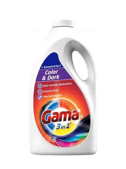 Poza cu Gama 3-in-1 Color & Dark, detergent lichid pentru rufe colorate , 83 spalari, 3.735 L