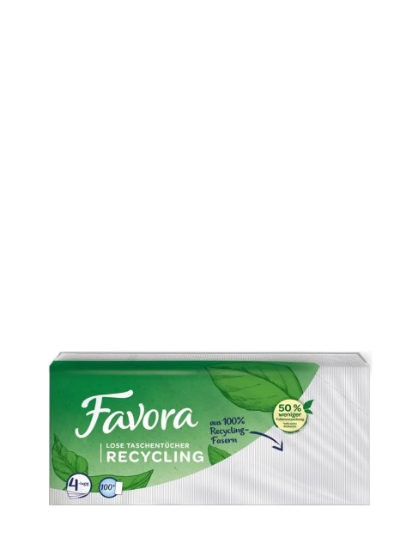 Poza cu Favora Recycling, servetele cosmetice, 4 straturi, 100 buc