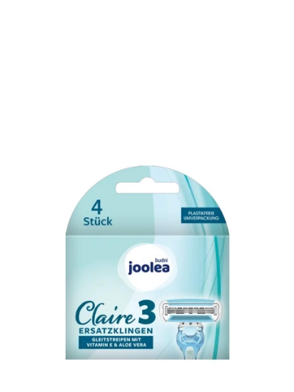 Poza cu Joolea Claire3, rezerve lame pentru aparat de ras cu vitamina E si aloe vera, 4 buc