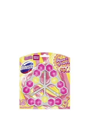 Poza cu Domestos Flower Power Pink Groove, odorizant toaleta, 3 x 55 g