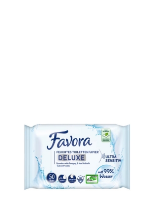 Poza cu Favora Deluxe Ultra Sensitiv, hartie igienica umeda, 50 buc