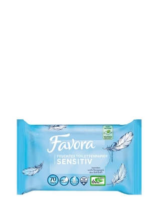 Poza cu Favora Sensitive, hartie igienica umeda, 2 x 70 buc