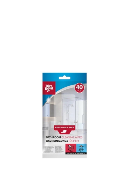 Poza cu Dirt Devil, servetele umede pentru curatarea suprafetelor din baie, 40 buc