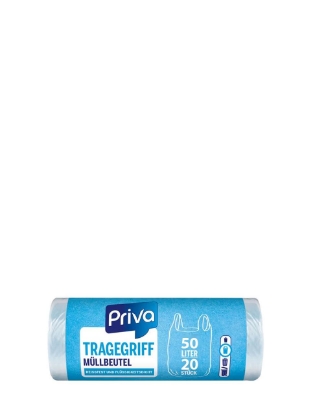 Poza cu Priva, saci de gunoi cu maner, 50 L, 20 buc