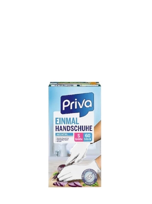 Poza cu Priva, manusi de unica folosinta albe, marimea S, 60 buc