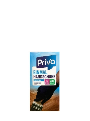 Poza cu Priva, manusi de unica folosinta negre, marimea S, 60 buc