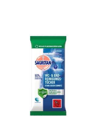 Poza cu Sagrotan WC & Bad, servetele umede dezinfectante pentru baie, 60 buc